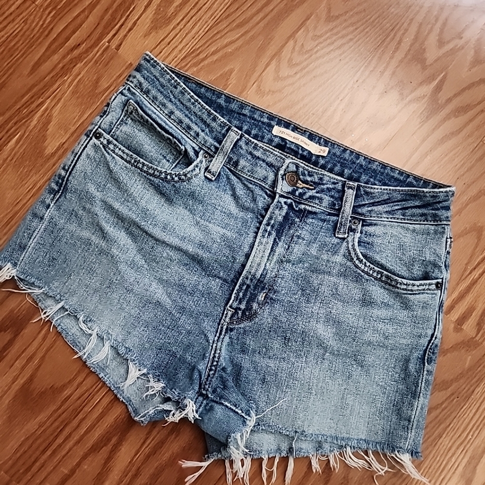 Levi's 721 high-rise skinny cutoff shorts festival size 29